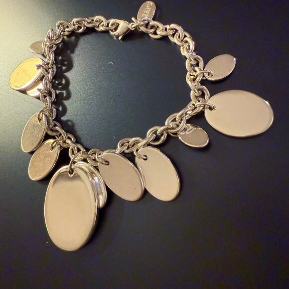 CHAPS Silver Tone Paillette Charm Bracelet - Picture 3 of 8